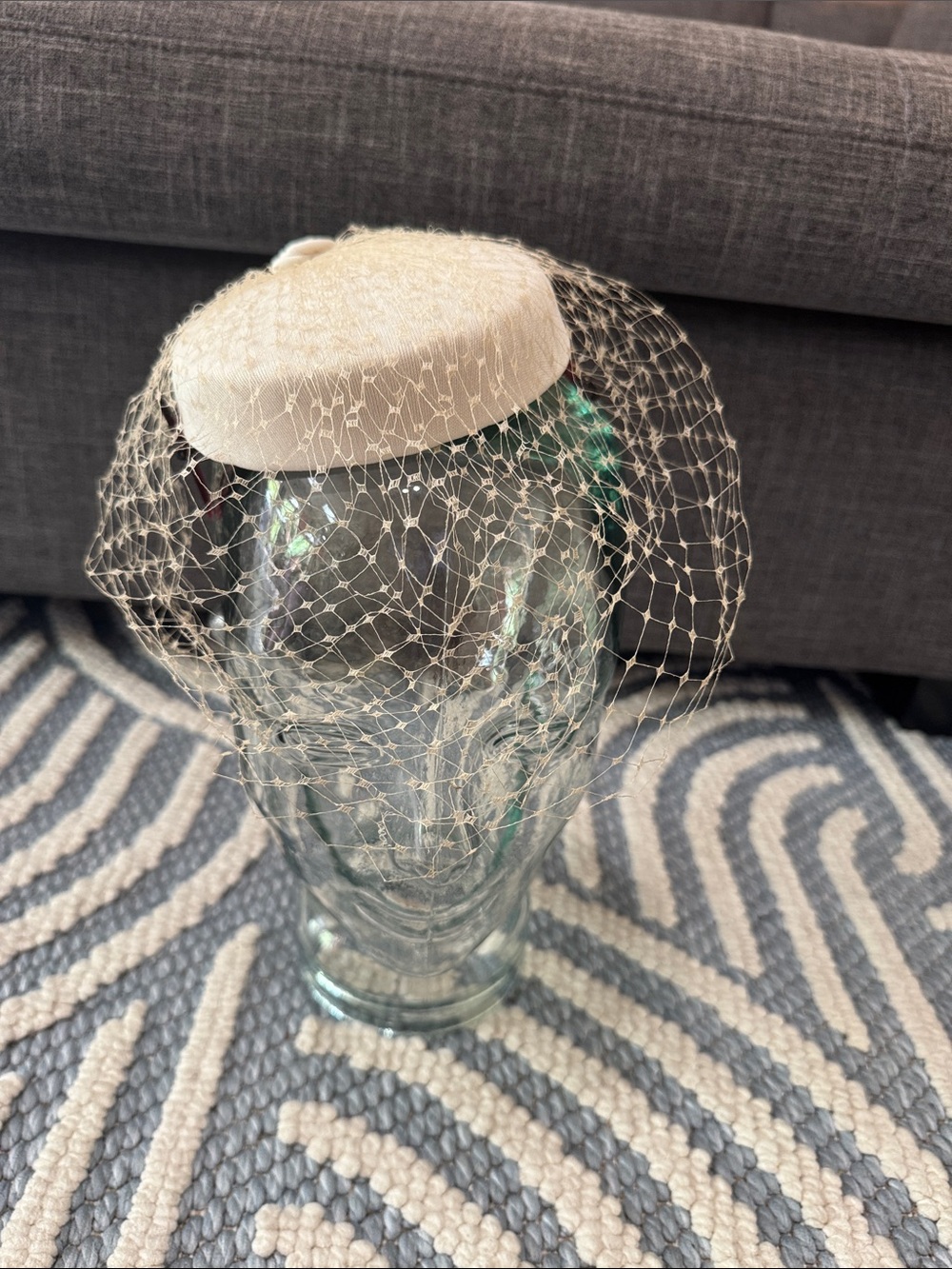Vintage Frederick & Nelson Seattle Ivory Cocktail Hat Birdcage Veil